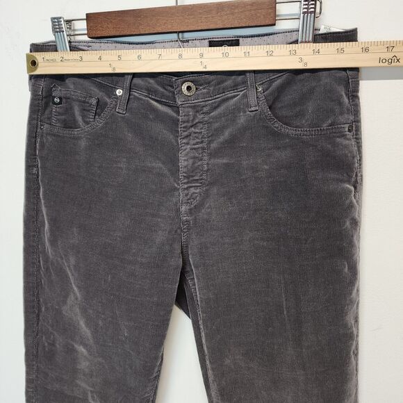 AG Adriano Goldschmied Corduroy Pants Size 30R Gray Stevie Ankle Slim Straight - Picture 9 of 14